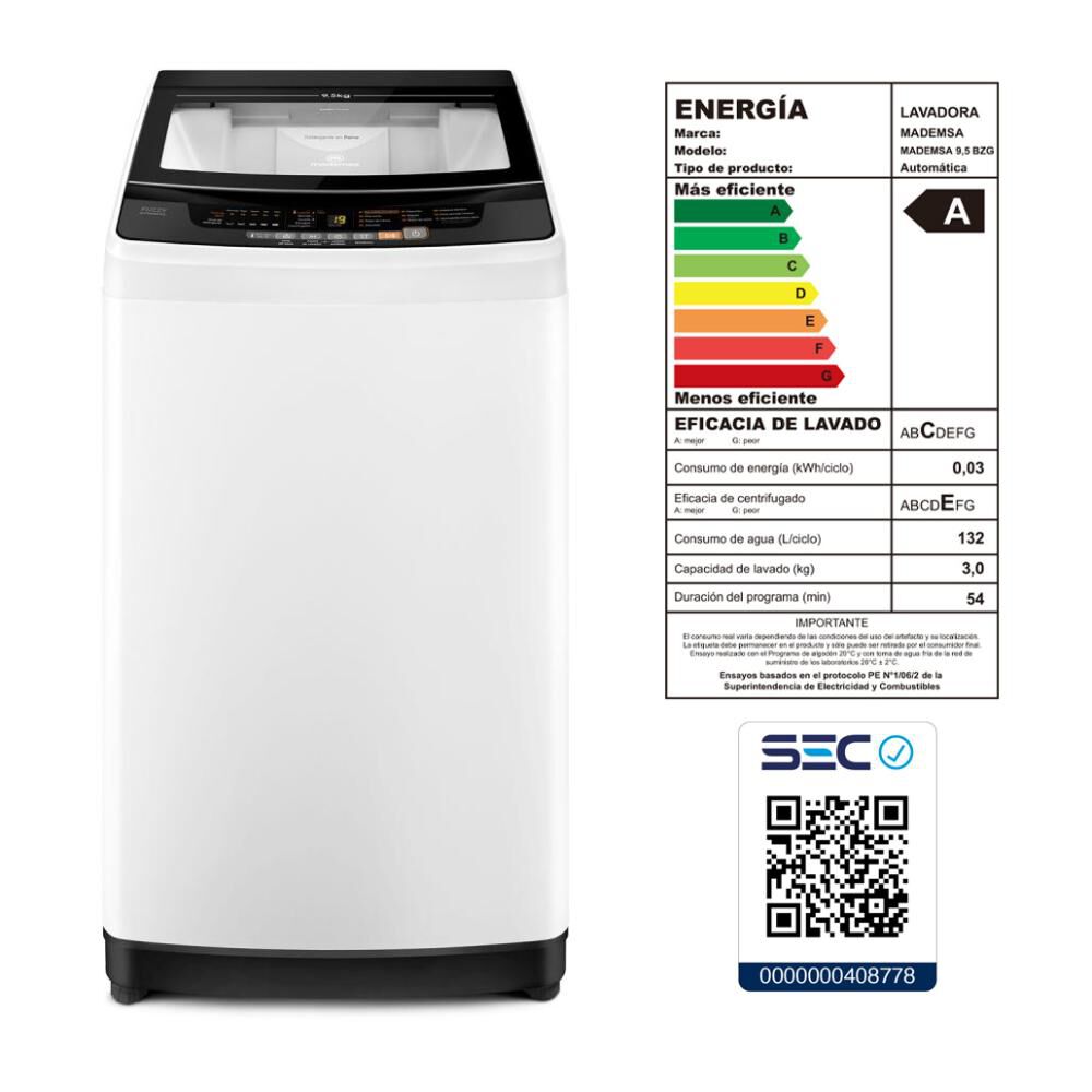 Lavadora Mademsa 9.5 BZG / 9.5 Kg image number 7.0